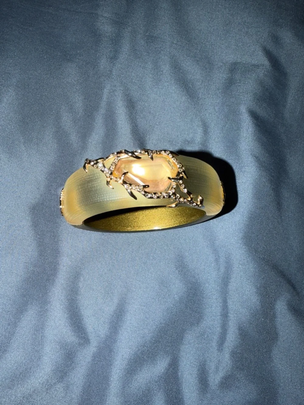 Alexis Bittar Gold Lucite Branch Crystal Bracelet